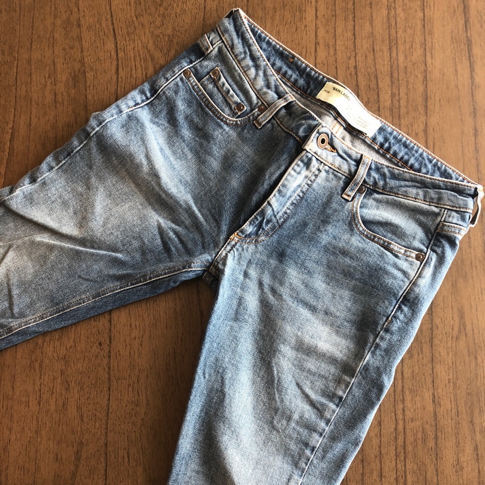 Off White Floral Embroidered Jeans 29